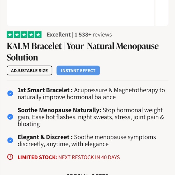 Kalm Bracelet Your Natural Menopause Solution gold magnets bangle - Picture 8 of 10
